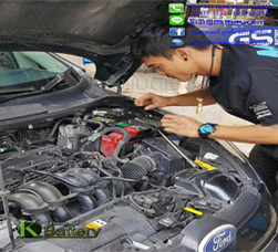 FORD FIESTA  ดัดแปลงพื้นที่ติดตั้งแบตเตอรี่